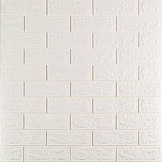 3D панель самоклеюча | 700×770×5 мм | цегла біла | водостійка | легкий монтаж | PREMIUM