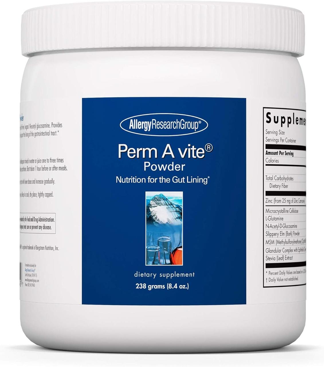 Allergy Research Perm A vite Powder / Підтримка ШКТ із цинк карнозин 238 г