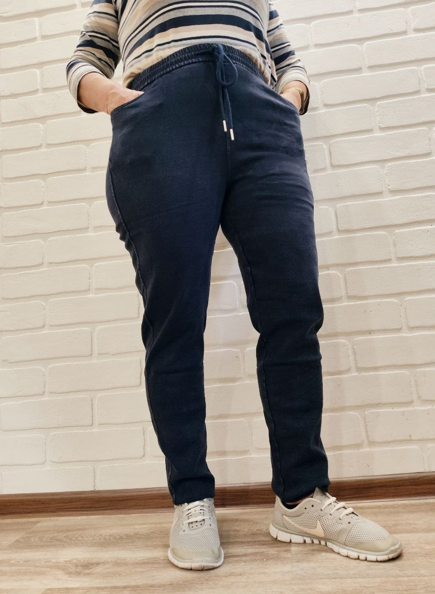 Джинси жіночі на резинці на байці великого розміру (розміри 48-56), фото 1