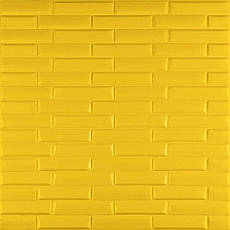 3D панель самоклеюча | 700×770×7 мм | декоративна унікальна | водостійка | Жовта | легкий монтаж | PREMIUM, фото 2