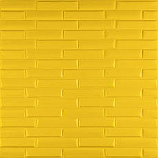 3D панель самоклеюча | 700×770×7 мм | декоративна унікальна | водостійка | Жовта | легкий монтаж | PREMIUM