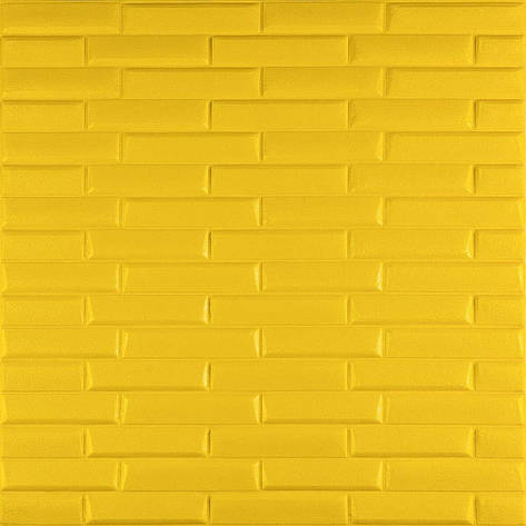 3D панель самоклеюча | 700×770×7 мм | декоративна унікальна | водостійка | Жовта | легкий монтаж | PREMIUM, фото 1