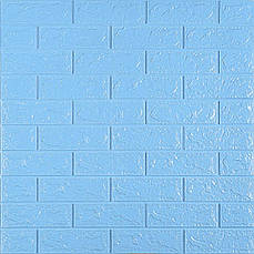 3D панель самоклеюча | 700×770×5 мм | цегла Блакитна | водостійка | декоративна | легкий монтаж | PREMIUM