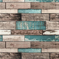 Декоративна 3D панель самоклеюча | 700×700×6 мм | синє дерево | декоративна стінова панель | водостійка | легкий монтаж | PREMIUM