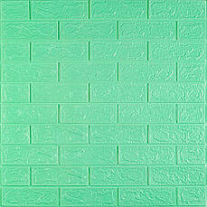 3D панель самоклеюча | 700×770×3 мм | цегла М'ята | водостійка | декоративна | легкий монтаж | PREMIUM