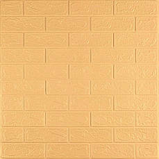 3D панель самоклеюча | 700×770×3 мм | цегла Жовто-пісочна | водостійка | декоративна | PREMIUM