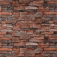 Самоклеюча 3D панель | 700×770×5 мм | червона цегла піщаник | декоративна | водостійка | легкий монтаж | PREMIUM