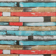 Самоклеюча 3D панель | 700×700×5 мм | Рожеве дерево | декоративна, водостійка | легкий монтаж | PREMIUM