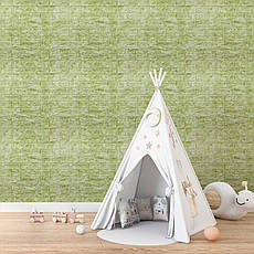 Декоративна 3D панель | глибокий зелений (цегла) | самоклеюча | високоякісний ПВХ | водостійка | легкий монтаж | PREMIUM, фото 5