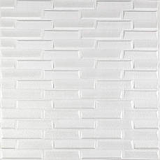 3D панель самоклеюча | 770×700×5 мм | біла | декоративна | водостійка | легкий монтаж | PREMIUM