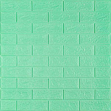 3D панель самоклеюча | 700×770×5 мм | цегла М'ята | водостійка | легкий монтаж | PREMIUM