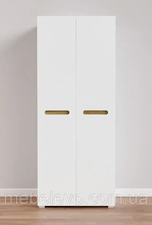 Шафа Б'янко 2Д(90) 2200х900х570мм білий глянець Світ меблів