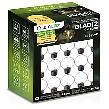 Сонячна садова гірлянда 50x світлодіодні декоративні кульки 16,7 м тепла 3000K GLADI 2 LUMILED, фото 3