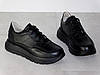 Кросівки осінні жіночі з натуральної шкіри чорні, фото 8