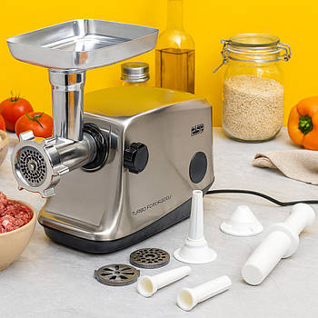 М'ясорубка електрична + 7 насадок, до 2 кг/хв, 1200Вт, KM-5072 / Електром'ясорубка / Електрична м'ясорубка для дому
