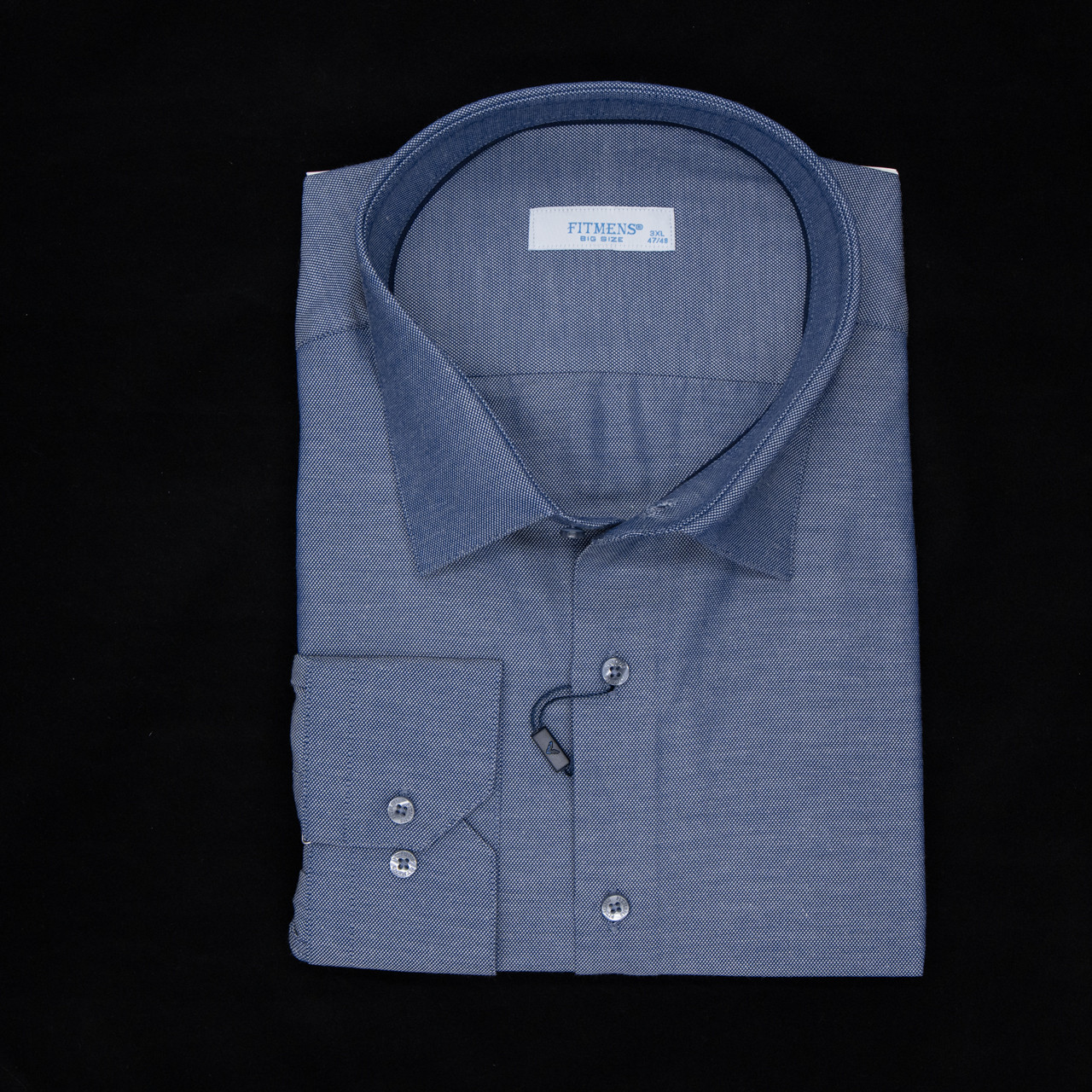 Сорочка чоловіча, прямого покрою, з довгим рукавом, FITMENS FS-003821 Lacivert 90% бавовна 10% еластан 3XL(Р), фото 1