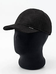 Стильна велюрова бейсболка у чорному кольорі