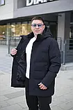 Подовжена тепла чоловіча зимова куртка Black Vinyl С24-2399C, фото 4
