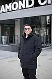 Подовжена тепла чоловіча зимова куртка Black Vinyl С24-2399C, фото 3