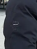 Подовжена тепла чоловіча зимова куртка Black Vinyl С24-2399C, фото 8