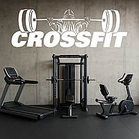 Вінілова інтер'єрна наклейка декор на стіну (шпалери, фарбу) "Crossfit Штангіст Штанга" самоклеюча з Оракалу
