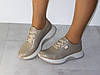 Кросівки шкіряні жіночі весна осінь бежеві, фото 4