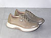 Кросівки шкіряні жіночі весна осінь бежеві, фото 3