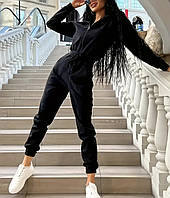 Теплий жіночий комбінезон із тринитки на флісі