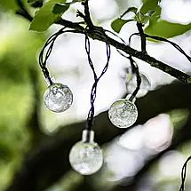 Сонячна садова гірлянда сонячні ліхтарі 100 світлодіодних кульок для балкону 16 м 3000K GALLA3, фото 5