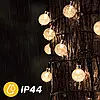 Сонячна садова гірлянда сонячні ліхтарі 100 світлодіодних кульок для балкону 16 м 3000K GALLA3, фото 7