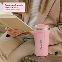 Термочашка 380 мл, із сенсорним дисплеєм температури, термокухоль для гарячих та холодних напоїв, рожевий, фото 8