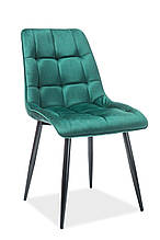 Стілець CHIC VELVET чорний каркас/зелений BL.78