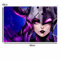 Картина League of Legends Ліга легенд Друк на полотні з героїнею гри, настінний декор для геймерської кімнаті 60х40 см, фото 4