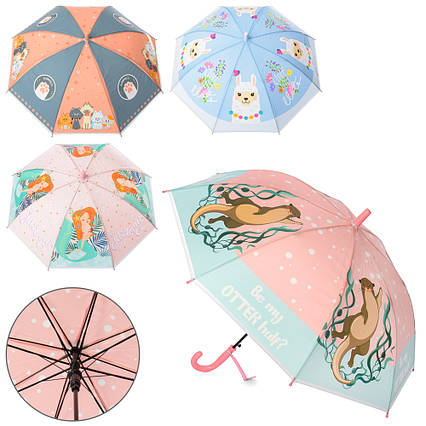 Парасолька дитяча MK 4621, довжина 66 см, діаметр 83 см, клейонка, 4 види (MK 4621)