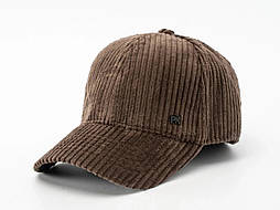 Вельветова бейсболка у коричневому кольорі