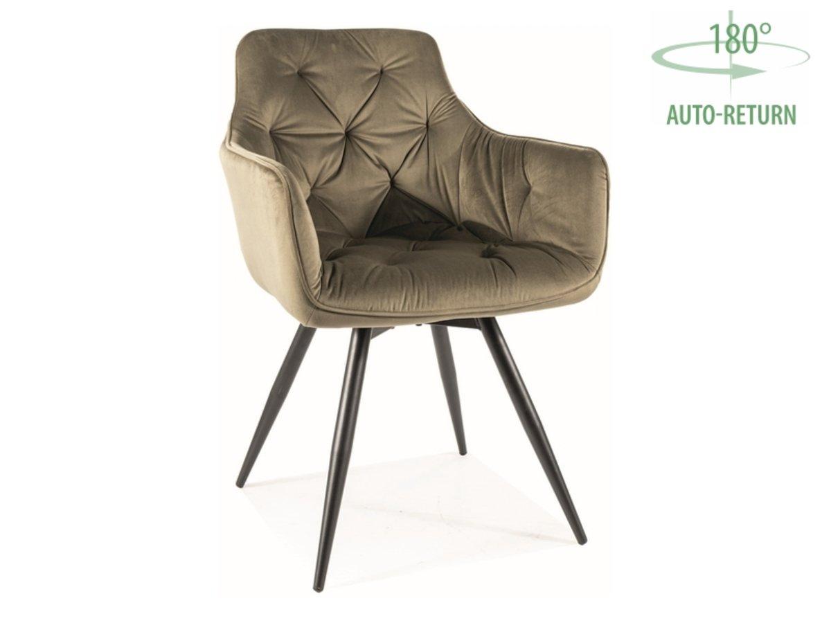 Стілець MANGO VELVET чорний каркас/оливковий BL.77, фото 1