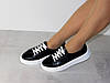 Кеди шкіряні жіночі весна чорні на білій підошві 38р, фото 7