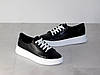 Кеди шкіряні жіночі весна чорні на білій підошві 38р, фото 8