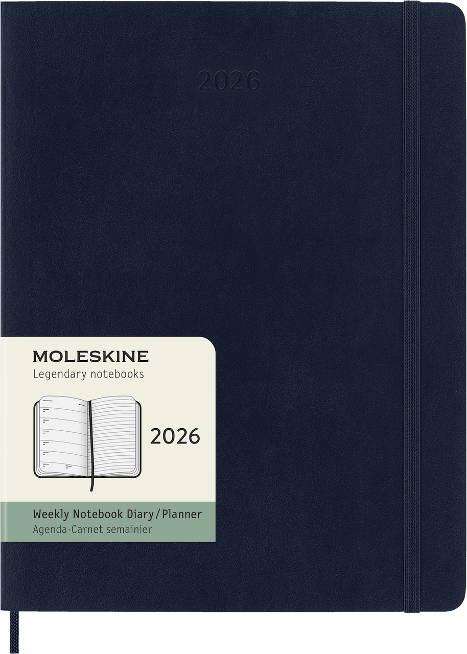 Щотижневик Moleskine 2026 великий 19х25 см сапфір м'який (8056999275242), фото 1