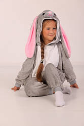 Кігурумі дитяча піжама Кролик Сірий (розміри: 100-140)