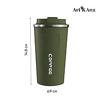 Термочашка 380 мл, із сенсорним дисплеєм температури, термокухоль для гарячих та холодних напоїв, зелена, фото 3