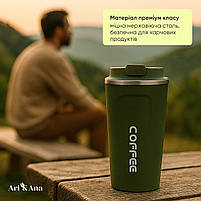 Термочашка 380 мл, із сенсорним дисплеєм температури, термокухоль для гарячих та холодних напоїв, зелена, фото 5