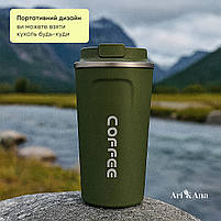 Термочашка 380 мл, із сенсорним дисплеєм температури, термокухоль для гарячих та холодних напоїв, зелена, фото 6