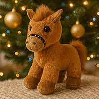 М’яка іграшка кінь лоша 18 см коричневе — символ 2026 року, плюшева іграшка, арт. C6201, фото 7