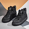 Зимові чоловічі шкіряні черевики, кросівки чорні утеплені з натуральної шкіри на хутрі на зиму для чоловіків, розмір 40-45, фото 2