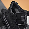 Зимові чоловічі шкіряні черевики, кросівки чорні утеплені з натуральної шкіри на хутрі на зиму для чоловіків, розмір 40-45, фото 7