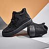 Зимові чоловічі шкіряні черевики, кросівки чорні утеплені з натуральної шкіри на хутрі на зиму для чоловіків, розмір 40-45, фото 3