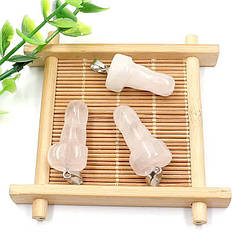 Кулон - підвіска у формі фалічного символу Рожевий кварц, 16 х 30 мм