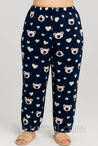 Жіночі домашні піжамні флісові штани BIG SIZE виробництво Туреччина, фото 1