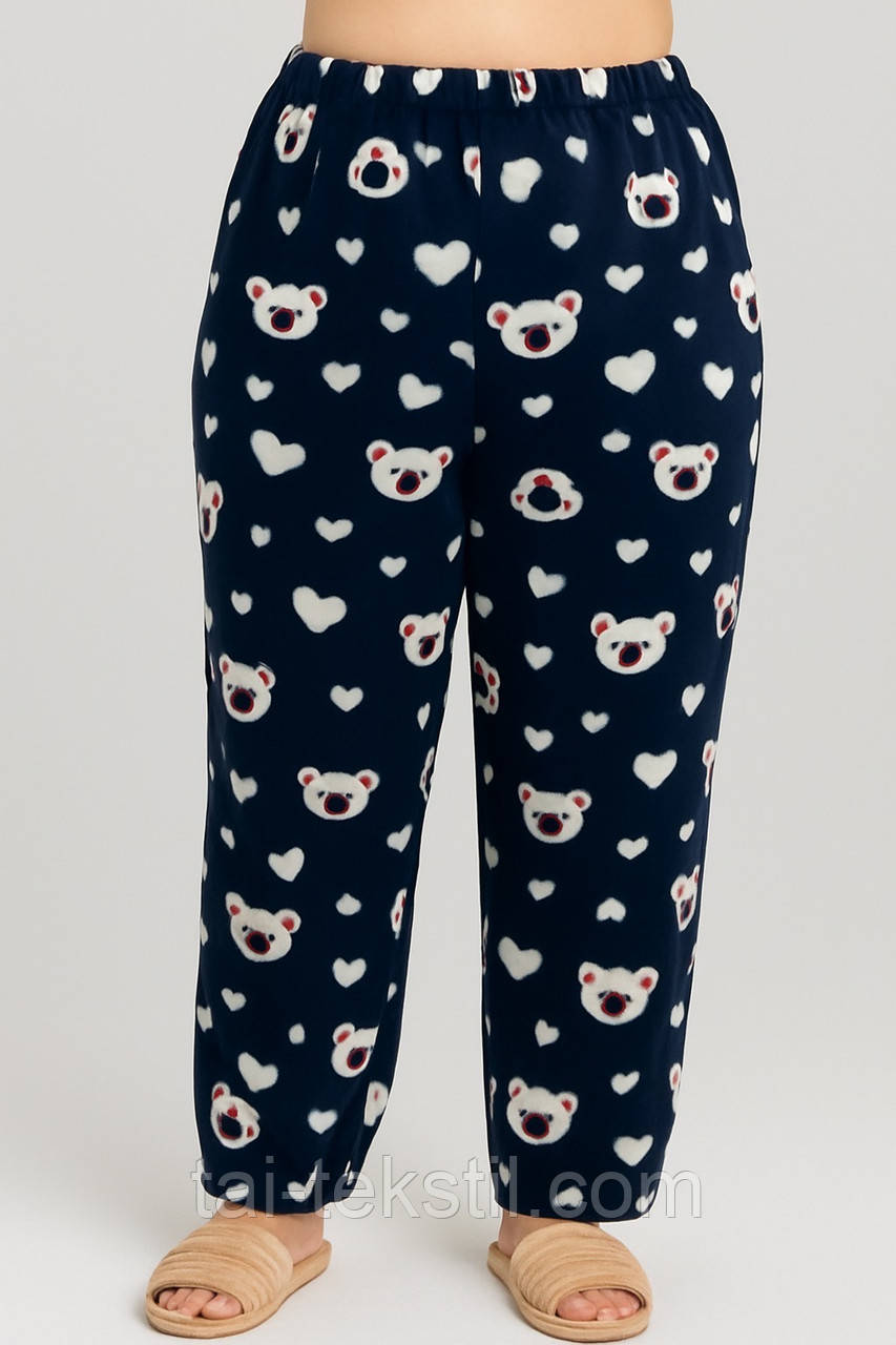Жіночі домашні піжамні флісові штани BIG SIZE виробництво Туреччина